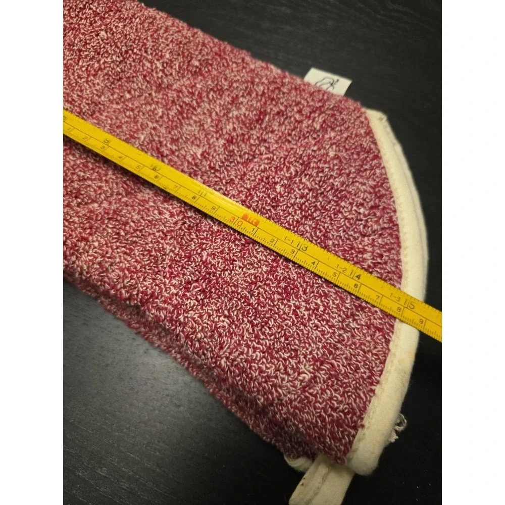 PAIR Pampered Chef Oven Mitts 100% Cotton Terry Cloth Cranberry Red Retired 1329